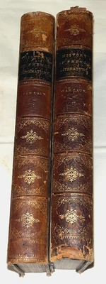 History of French Literature 2 Volumes Antique 1878 Leather Hardcover / Van Laun - Image 1 of 4