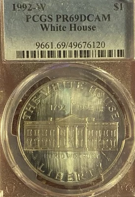 1992-W White House Commemorative Dollar PR69 DCAM PCGS Blue Label *7140 - Image 1 of 3