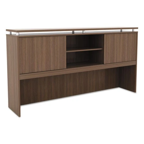 Alera Sedina Series Hutch con Puertas Correderas, 72w X 15d X 42.5h, Moderno Nogal Foto 1 de 1