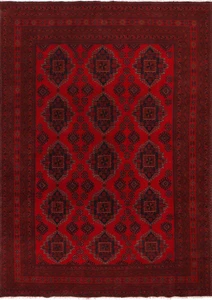 Increíble alfombra de lana afgana anudada a mano Khal Mohammadi 12 x 9 pies - Imagen 1 de 10