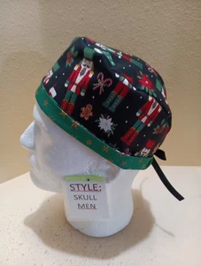 Nutcracker Christmas/Winter Men's Skull/Chemo Surgical Scrub Hat/Cap Handmade - Picture 1 of 7