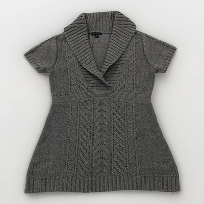 Suéter Banana Republic Tejido con Cable Capucha Cuello Túnica Babydoll Y2K Gris Talla Grande Foto 1 de 4