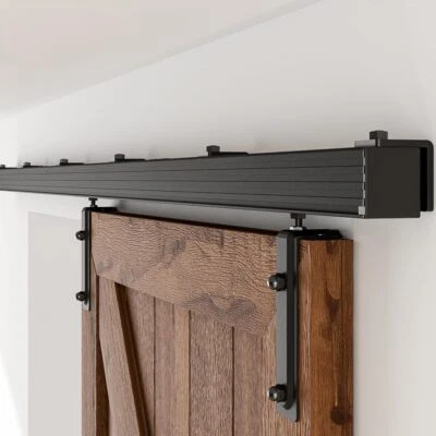 6FT/6.6FT Box Rail Hardware Sliding Barn Door Track Wall Mount Kit,Carbon Steel - Изображение 1 из 4
