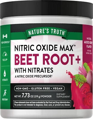 Polvo de remolacha BEET ROOT+ 219 gr Vegan,  NITRIC OXIDE MAX - Imagen 1 de 4