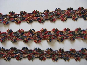 9 YDS UNUSUAL MULTI COLOR RAYON VENISE LACE GALLOON - Picture 1 of 1