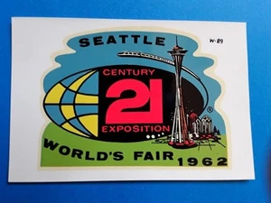 VINTAGE ORIGINAL 1962 SOUVENIR "SEATTLE WORLD'S FAIR" WASHINGTON DECAL ART NICE - Picture 1 of 1