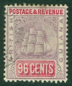 SG 205 British Guiana 1889. 96c dull purple & carmine. Very fine used CAT £80 - Picture 1 of 1
