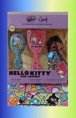 Hello Kitty-My Melody- Keroppi 青蛙湿刷和 Goody Detangling 捆绑出售物品套装 — 第 1/4 张图片
