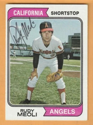 Rudy Meoli California Angels AUTO Signed 1974 Topps Covina California - Image 1 of 2