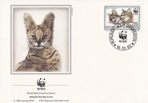 BURDUNDI 1992 4 FDCs FELIS SERVAL, TWO SEATED, WORLD WILDLIFE FUND WILD CATS - Picture 1 of 4