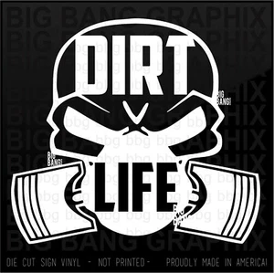 Calcomanía de vinilo DIRT LIFE diésel potencia HEO equipo pesado operador calavera rudo - Imagen 1 de 4
