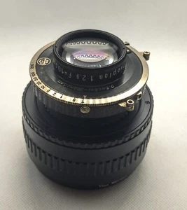 Super rare black-nickel Meyer Trioplan 10.5cm (105mm) f2.9 lens, Fuji GFX mount - Picture 1 of 7
