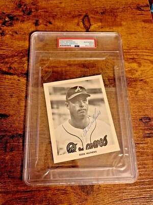 Eddie Mathews Autographed Atlanta Braves 4x5 Team Photo PSA Slabbed Cert. Card 2 - Image 1 of 2
