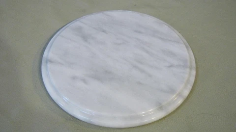 Vintage White Marble Top for Pedestal Table, Lazy Susan, 11 3/4" wide Cover