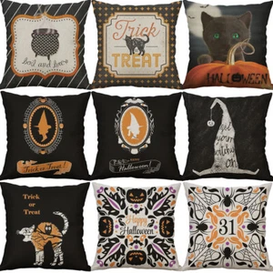 Happy Halloween Trick or Treat Throw pillow cases BOO Cushion Cover Home Decor - Picture 1 of 21