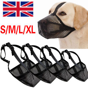 Adjustable Pet Muzzle Anti-lick Dog Muzzle Anti-Biting Chewing Licking UK
