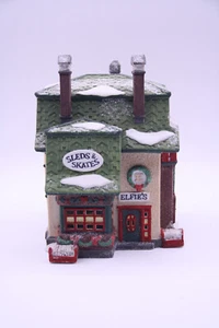 Trineo y patines Department 56 Elfie's serie Polo Norte Christmas Village 1992 - Imagen 1 de 20
