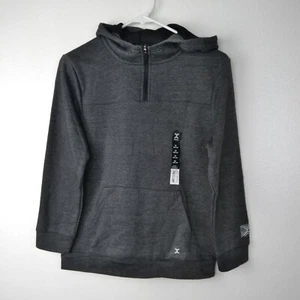 Xersion 1/4 Zip Hoodie Boy's M 10H/12H Gray Fleece Lined Activewear Sweatshirt - Picture 1 of 8