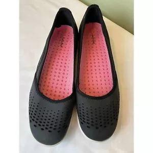 Lands End Black Ballet Flats Size 8 Breathable Fabric Upper Comfort Sole - Picture 1 of 12
