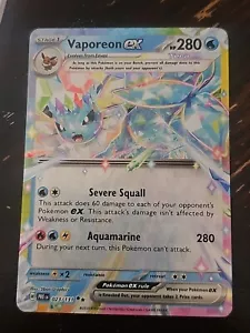 Vaporeon ex Double Rare Holo 023/131 - Prismatic Evolutions Pokemon In Hand - Picture 1 of 2