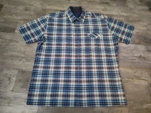 Mens XXL Kuhl Mountain Grown Blue Plaid short sleeve shirt Outdoor Hiking EUC - Picture 1 of 12