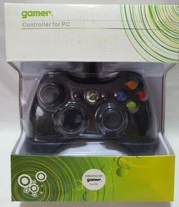 Gamer PC Controller for Win 7/8/Vista in Xbox 360 design Black 1,8m cable New - Picture 1 of 8
