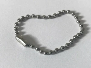 BALL CHAIN #3 STAINLESS STEEL KEY CHAIN + CONNECTOR 4.5" / 11CM DOG TAG USA MADE - Picture 1 of 12