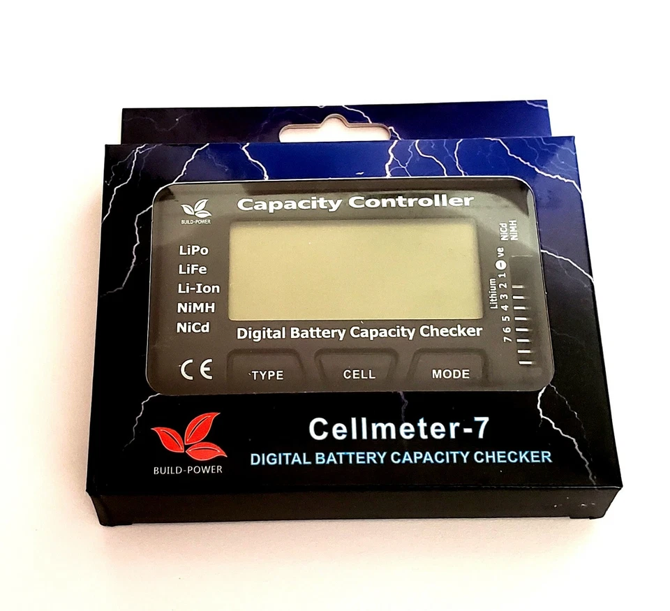 7 Battery Capacity Voltage Checker Tester Cell Meter For NiMH LiPo LiFe Li-ion - Image 1 of 1
