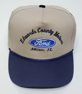 Ford Edwards County Motors Khaki Snapback Cord Trucker Cap Hat OSFM NWOT - Picture 1 of 10