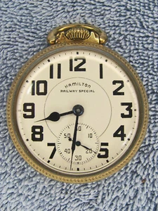 Hamilton 992B Railroad Special 21 Jewel Pocket Watch 10k Gold (G6 to G7 Grade) - Picture 1 of 4
