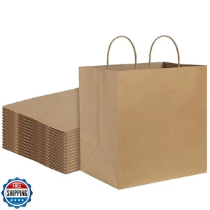 BagDream Papiertüten braun mit Griffen 12x7x12 100 Stück - Kraft Shopping Mercha - Bild 1 von 5