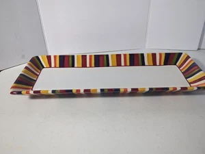 Pampered Chef Simple Additions Fall colors Striped rectangular Serving Dish/Tray - Picture 1 of 7