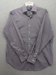 Polo Ralph Lauren Hemd Herren Large lila grün gestreift Regent Classic Fit Dress - Bild 1 von 8
