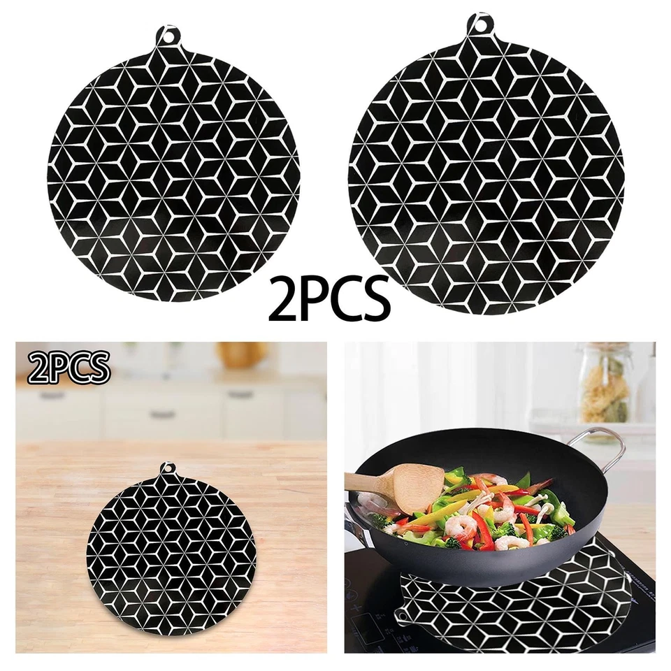 2 Pieces Induction Hob Protector Mat Silicone Fiberglass Anti-Scratch Protective - Image 1 of 1