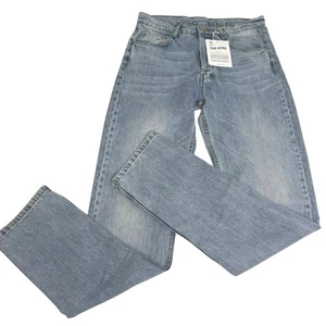 Djerf Avenue Relaxed Washed Light Blue Tall Button Fly Straight Leg Jeans 26 - Bild 1 von 13