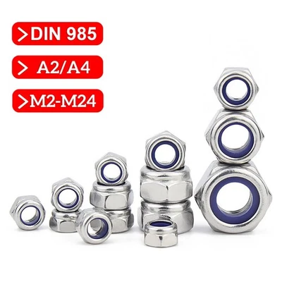 M2-M24 Sicherungsmutter Selbstsichernde Muttern DIN 985 Edelstahl A2 V2A A4 V4A - Bild 1 von 4