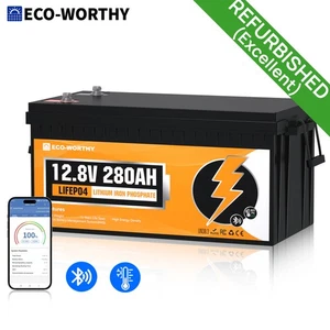 ECO-WORTHY 12V 280Ah LiFePO4 Battery Lithium Bluetooth Low Temperature Home - Picture 1 of 12