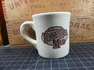Vintage Jack Daniel’s Tennessee Schlamm Steinzeug Kaffeebecher creme gesprenkelt 3,25”  - Bild 1 von 6