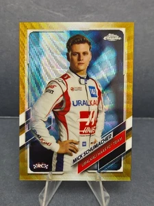 2021 Topps Chrome Formula 1 F1 Mick Schumacher Portrait Gold Wave RC 28/50 #17 - Picture 1 of 4