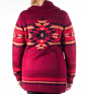 NWOT Pendleton Starburst Stripe Merino Wool Button Front Cardigan Sweater L - Picture 1 of 7