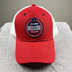 Liberty Flames Mütze Kappe Erwachsene Druckknopflasche rot weiß Trucker Mesh CUSA - Bild 1 von 4