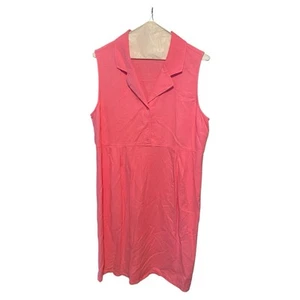 EUC Vintage Talbot’s pink sleeveless button up shirt dress linen rayon blend 14 - Picture 1 of 10
