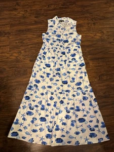 Rachel Zoe Kleid Damen Fisch Seestern Print Ärmellos Maxi Sommer Strand Gr:XS - Bild 1 von 9