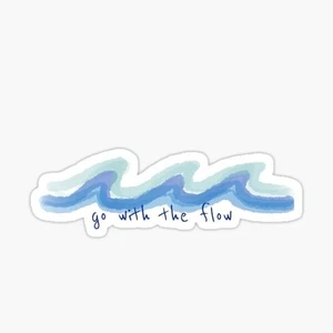 Positive Quotes Go With the Flow Water Waves Quote Whimsical Vinyl Decal Sticker - Picture 1 of 1