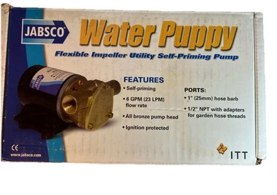 Jabsco 18660-7033 Water Puppy Self Priming Marine Utility Pump 12V DC Bronze - Image 1 of 2