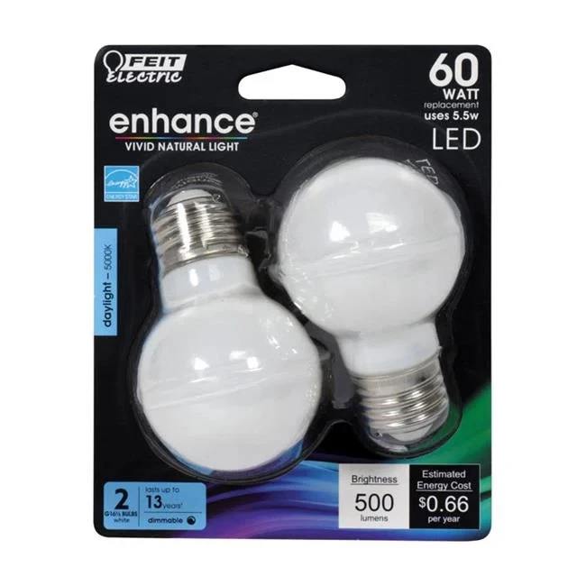 Feit Electric 3911658 Enhance 5.5W G16.5 Filament LED Bulb  500 Lumens - Dayl... - Image 1 of 1