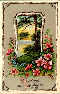 Schöne Blumen auf alter Grußkarte o/18 AX8306 - Bild 1 von 2