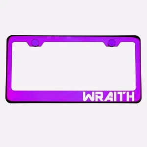 Tapa de tornillo de metal grabado con láser púrpura cromado WRAITH - Imagen 1 de 8