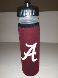Alabama Crimson Tide 22 oz Plastic Water Bottle with Neoprene Cover set of two - Picture 1 of 3