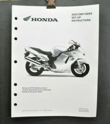 Honda CBR1100 XX manual de configuração 2002 montagem pré-entrega instruções de serviço - Imagem 1 de 4